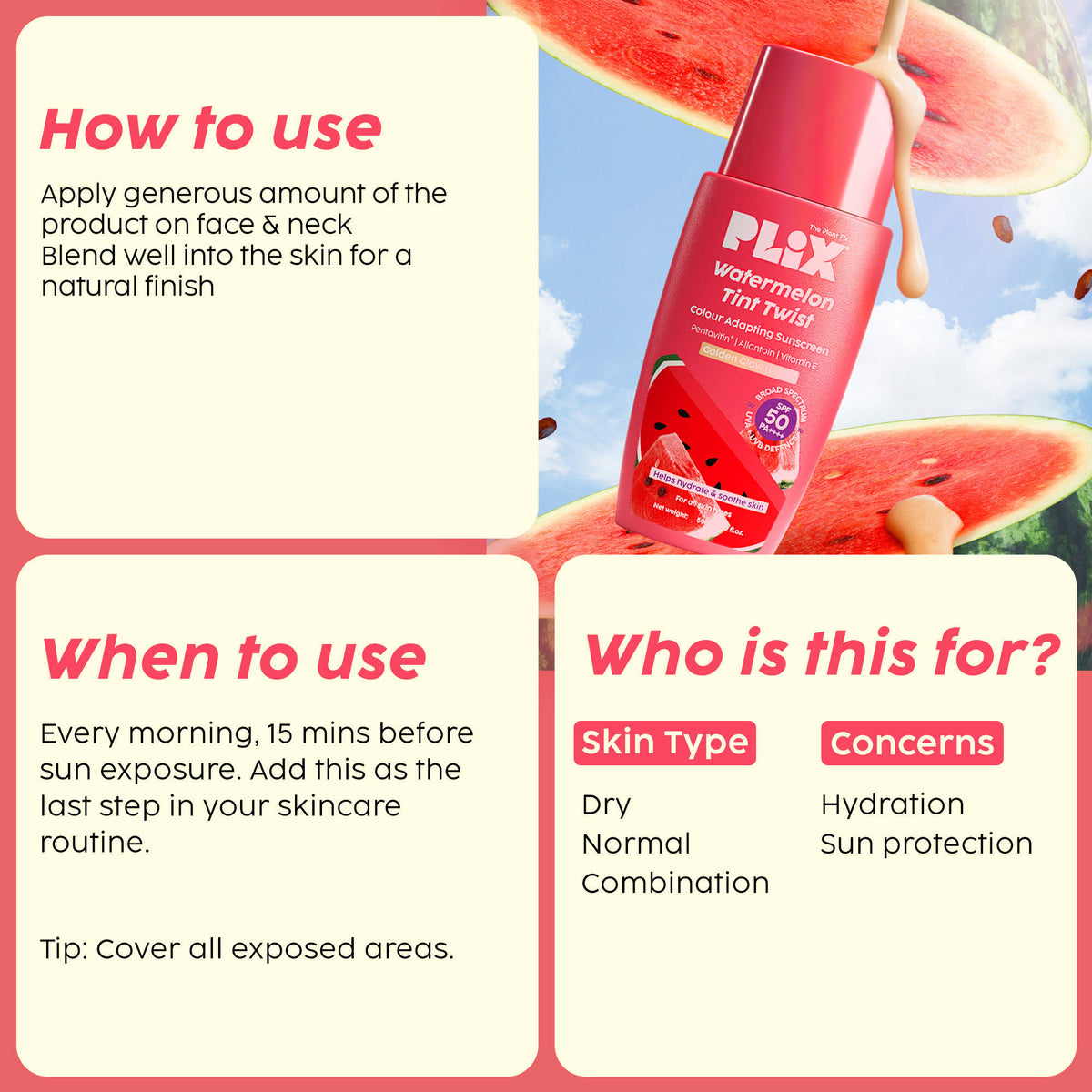 Watermelon Tint Twist Color-Adapting Sunscreen | PL1 - view 5