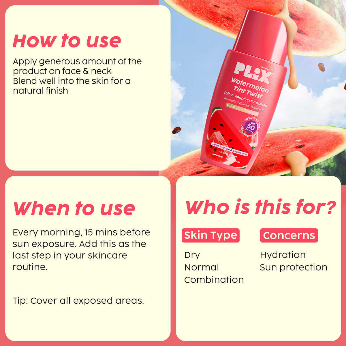 Watermelon Tint Twist Color-Adapting Sunscreen | PL1 - view 16