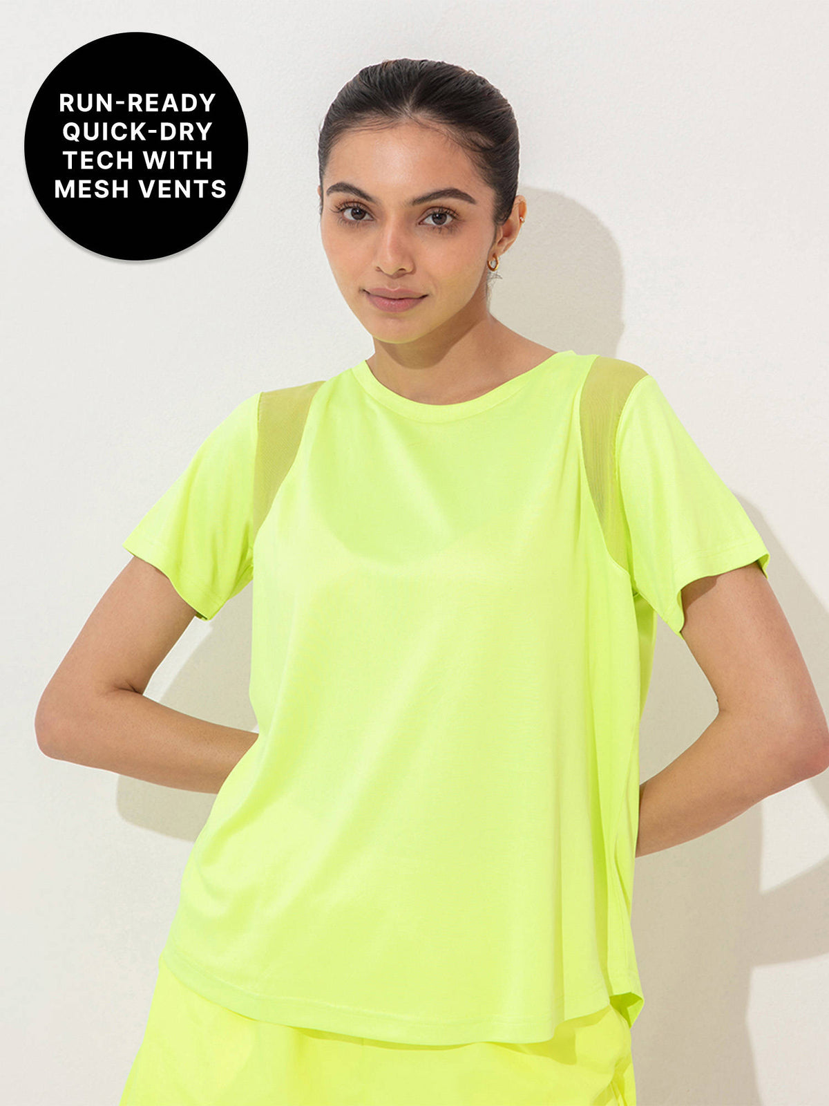 Running Top with Breathe Easy Mesh Panels and Quick-Dry Fabric-Stride Collection | TS56 - view 11