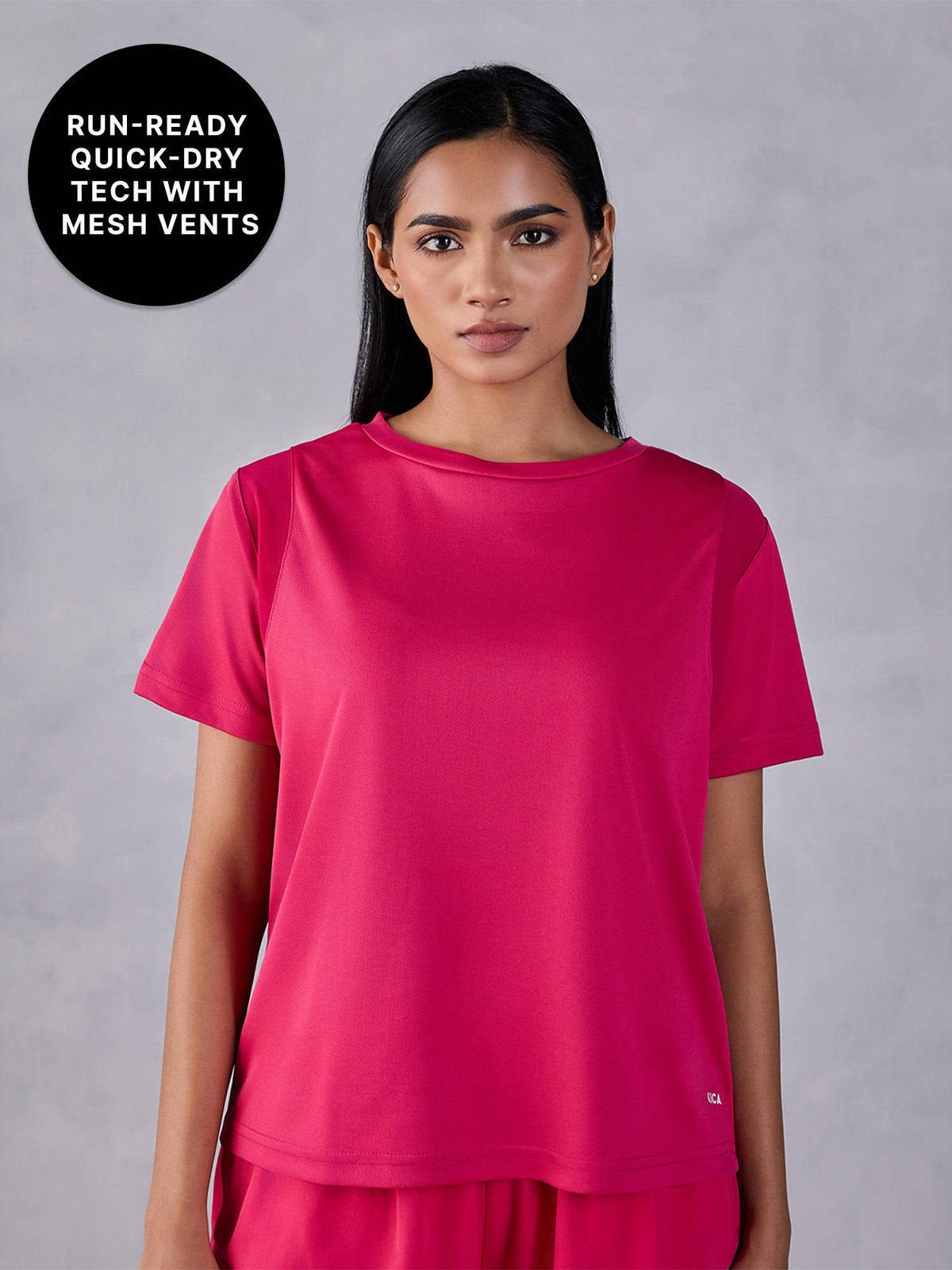 Running Top with Breathe Easy Mesh Panels and Quick-Dry Fabric-Stride Collection | TS56 - view 1