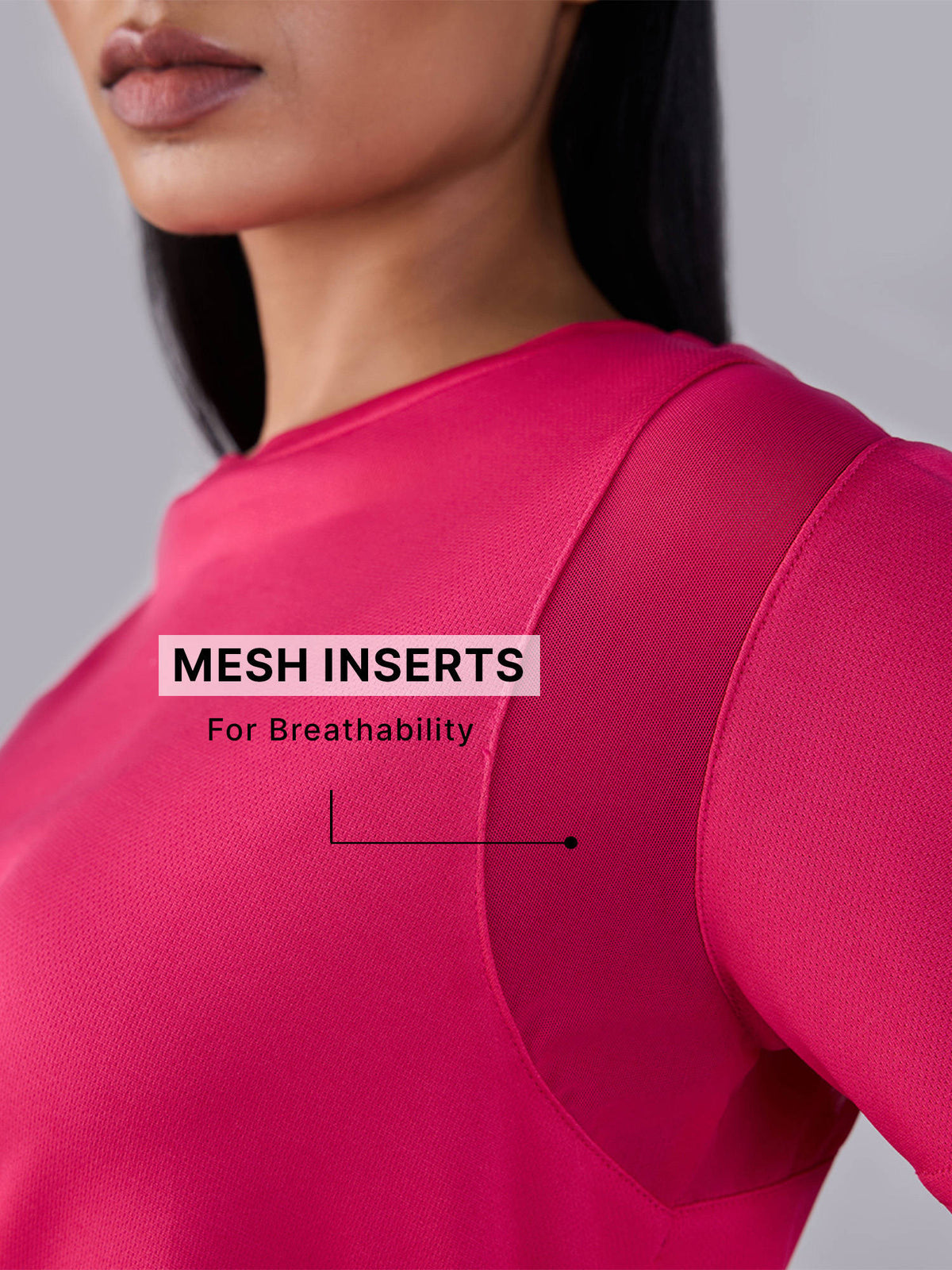 Running Top with Breathe Easy Mesh Panels and Quick-Dry Fabric-Stride Collection | TS56 - view 3