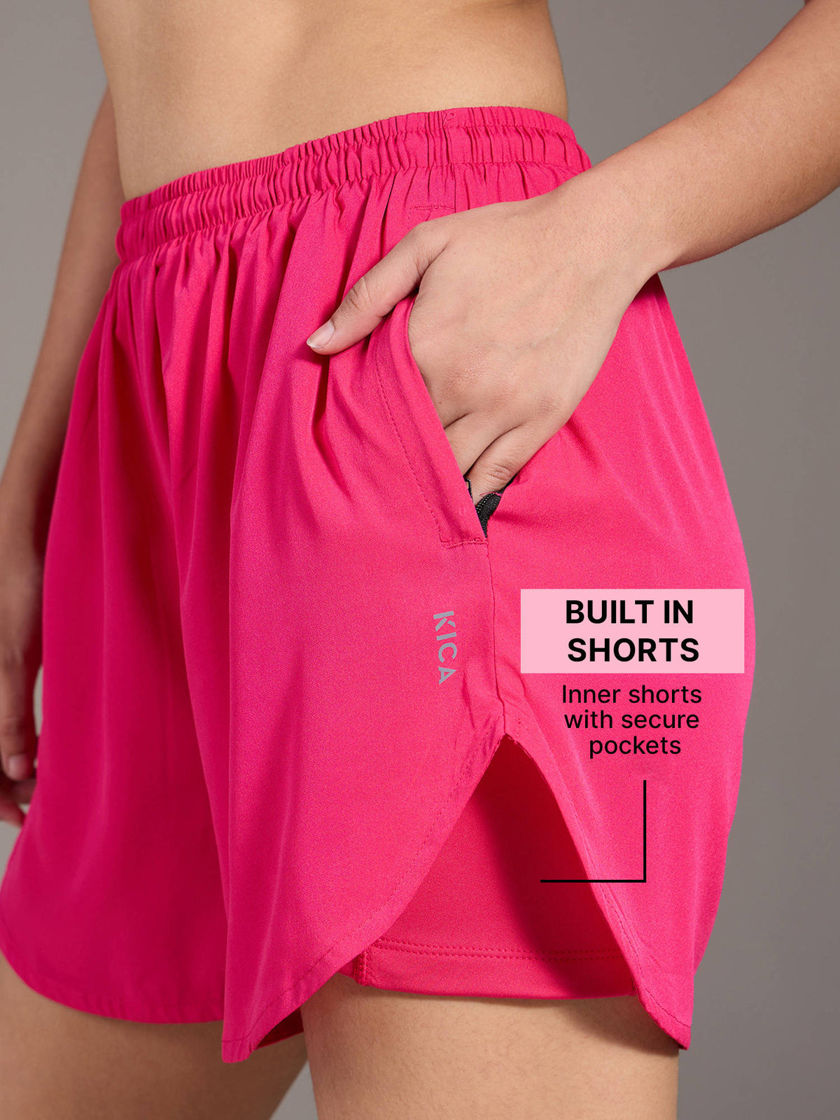 Quick Dry Stride Shorts with Inner Shorts and Zip Pocket – Stride Collection - view 32