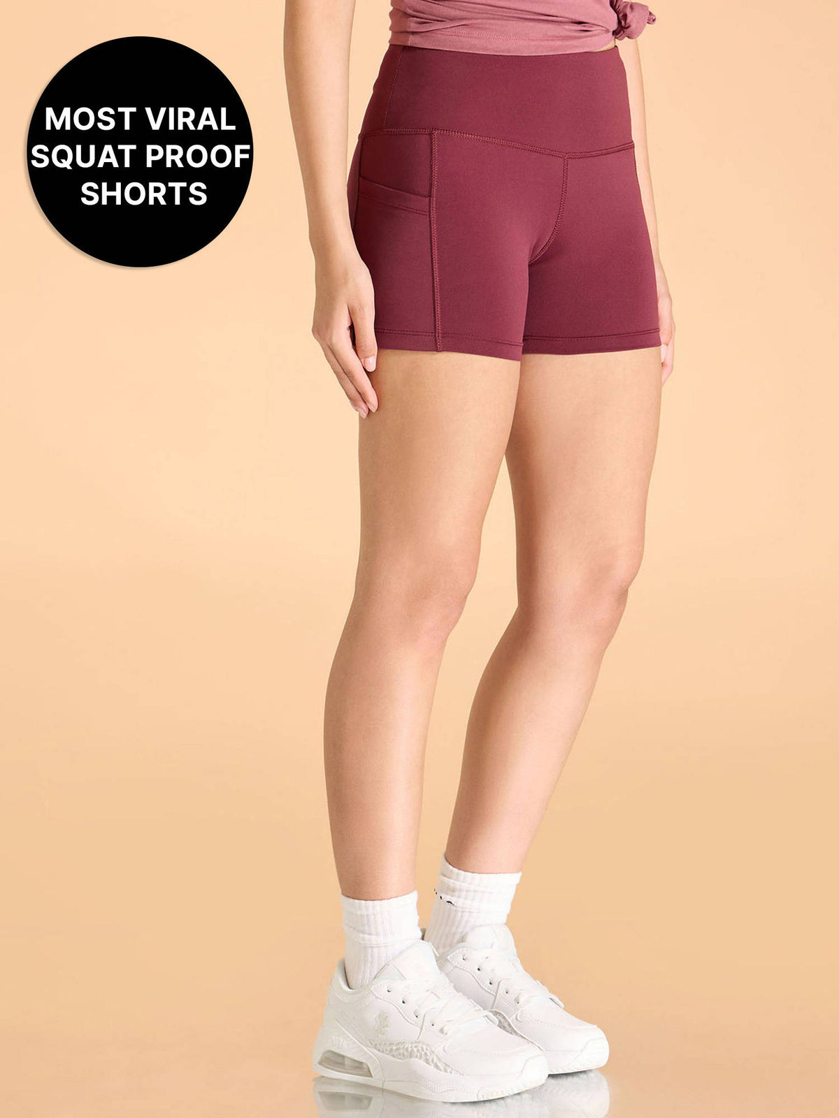 High-Waist 3.5" Workout KICASKN™ Booty Shorts With Pockets For Gym & Running KIC403 Black - view 31