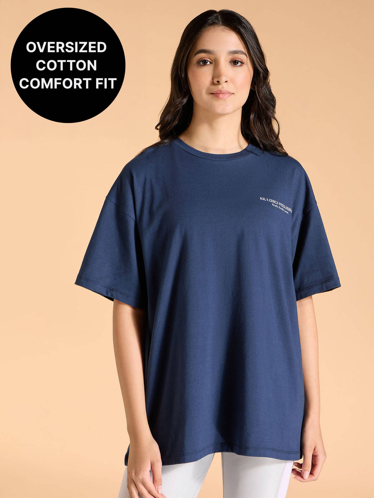 Cotton Oversized Printed Graphic Tshirt KIC012-Light Pink | TS56 - view 8