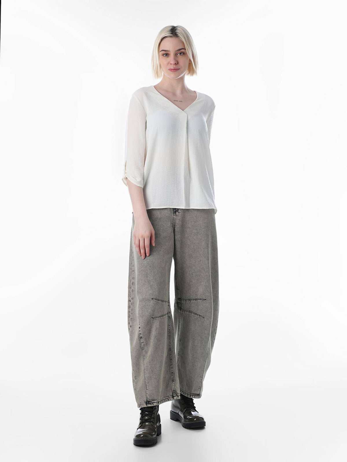 Womens Loose Fit White Top | O24 - view 2