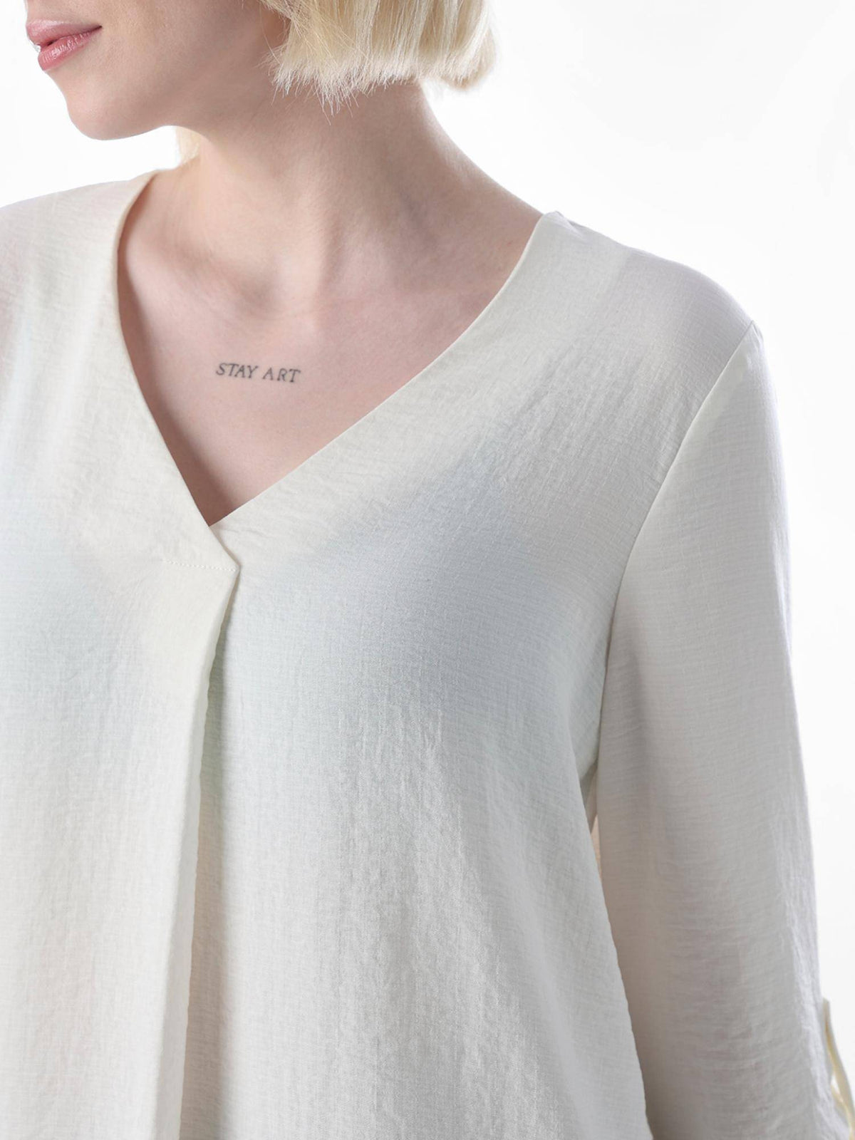 Womens Loose Fit White Top | O24 - view 4