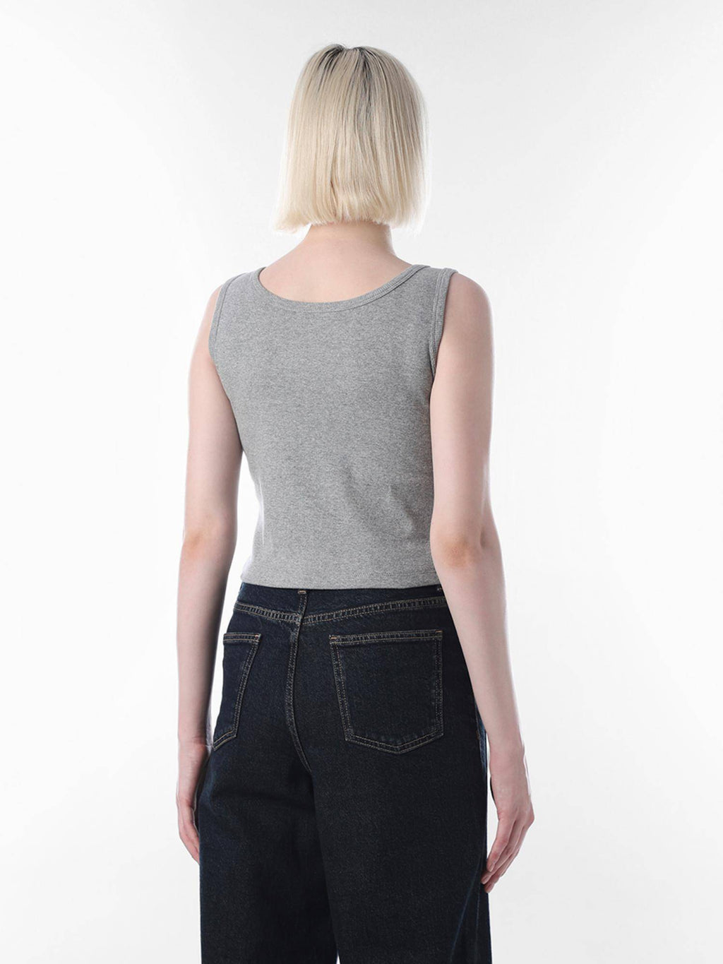 Womens Solid Regular Fit Grey Tank Top | TT98 - view 6
