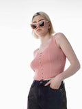 Womens Solid Slim Fit Pink Tank Top | TT98 - view 1