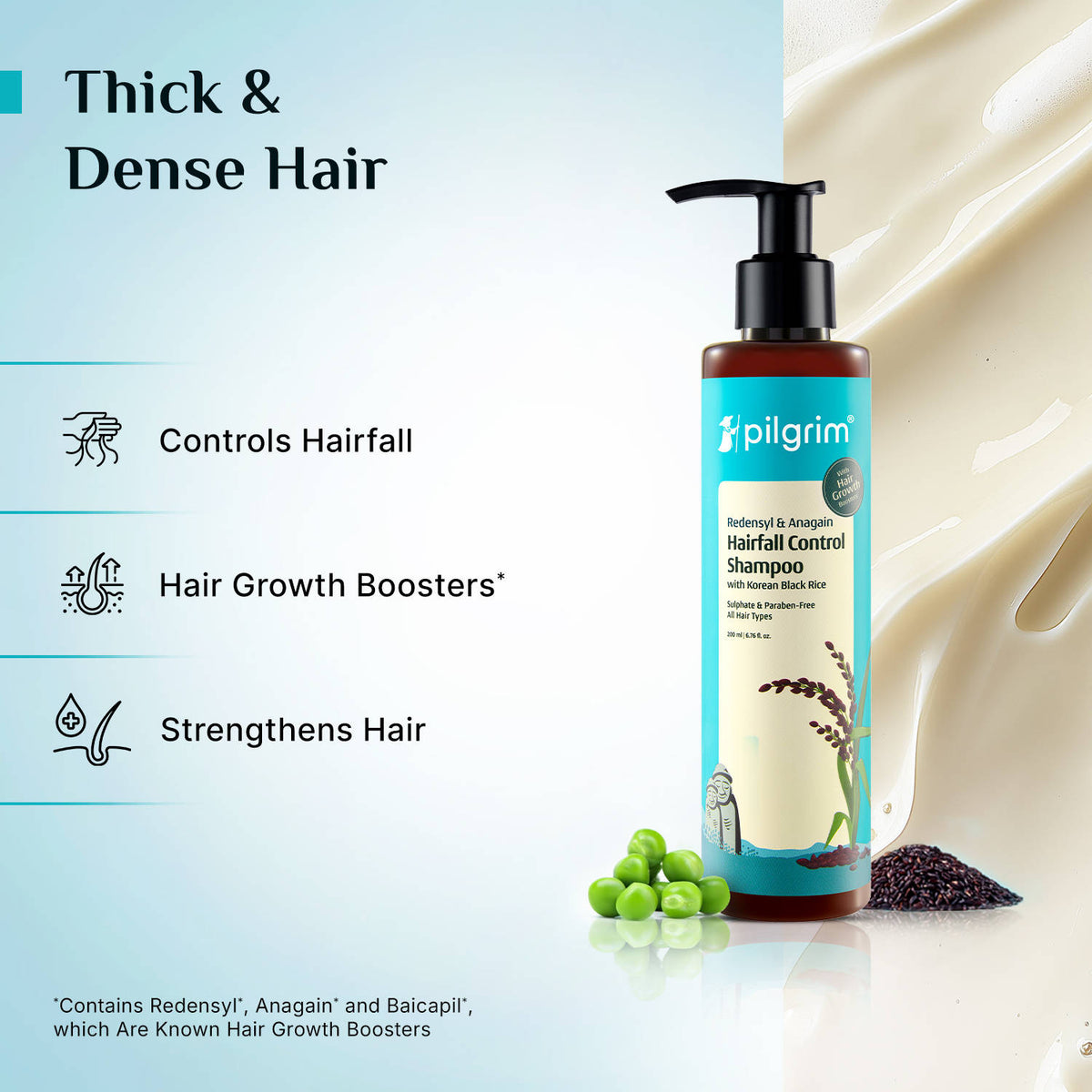 Redensyl & Anagain Hairfall Control Shampoo With Growth Boosters For Thick & Dense Hair | H85 - view 3