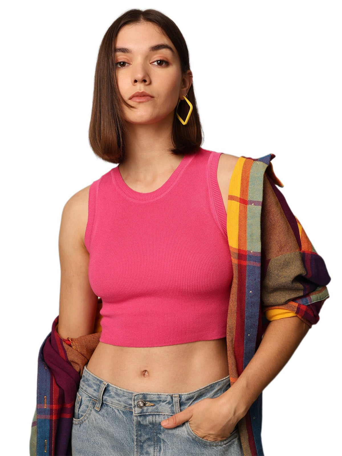 Pink Solid Tank Top | TT98 - view 1