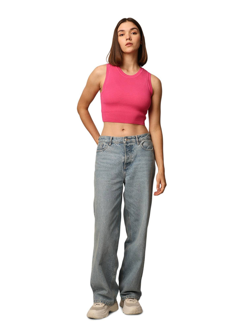Pink Solid Tank Top | TT98 - view 2
