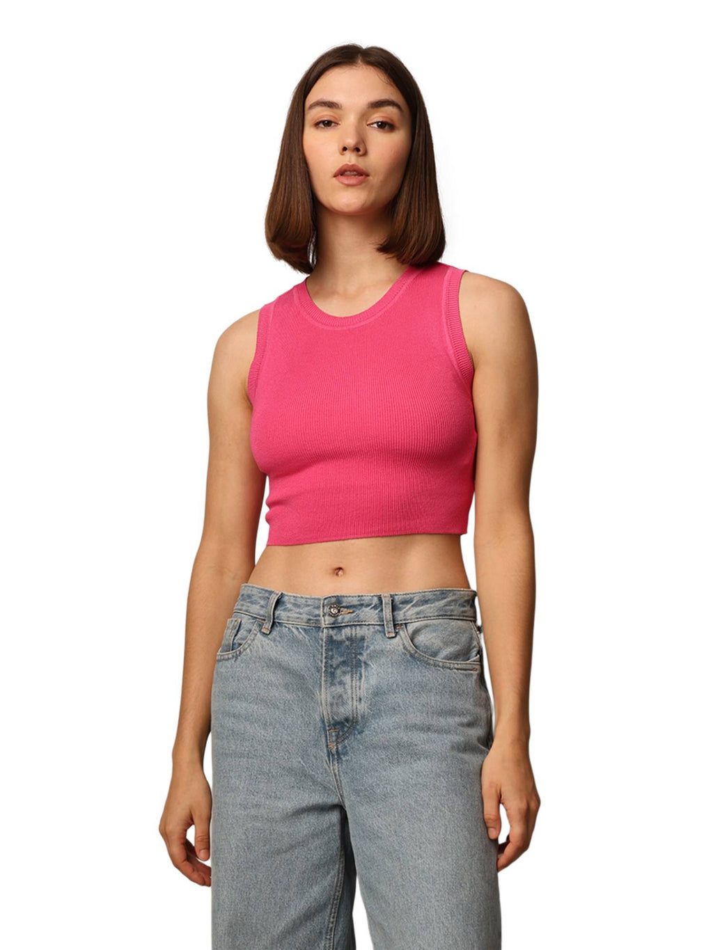 Pink Solid Tank Top | TT98 - view 3