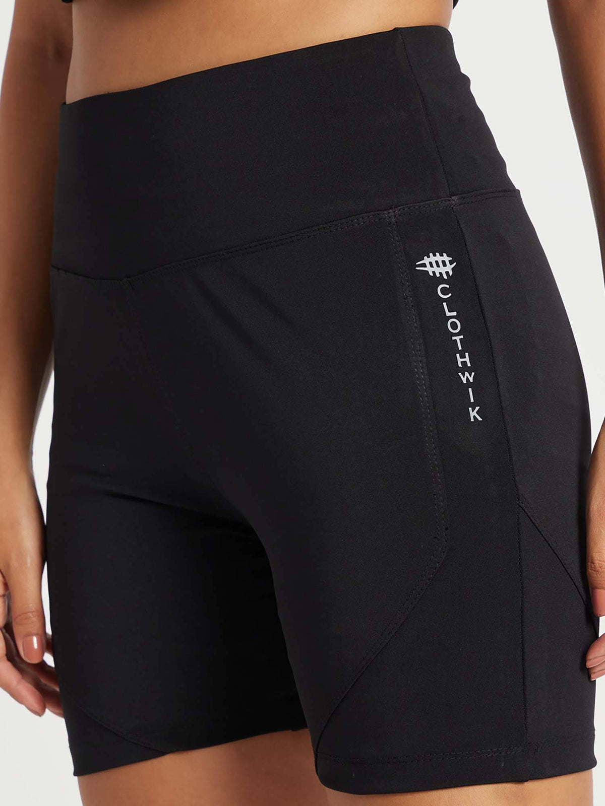 Black Solid Regular Fit Shorts - view 2