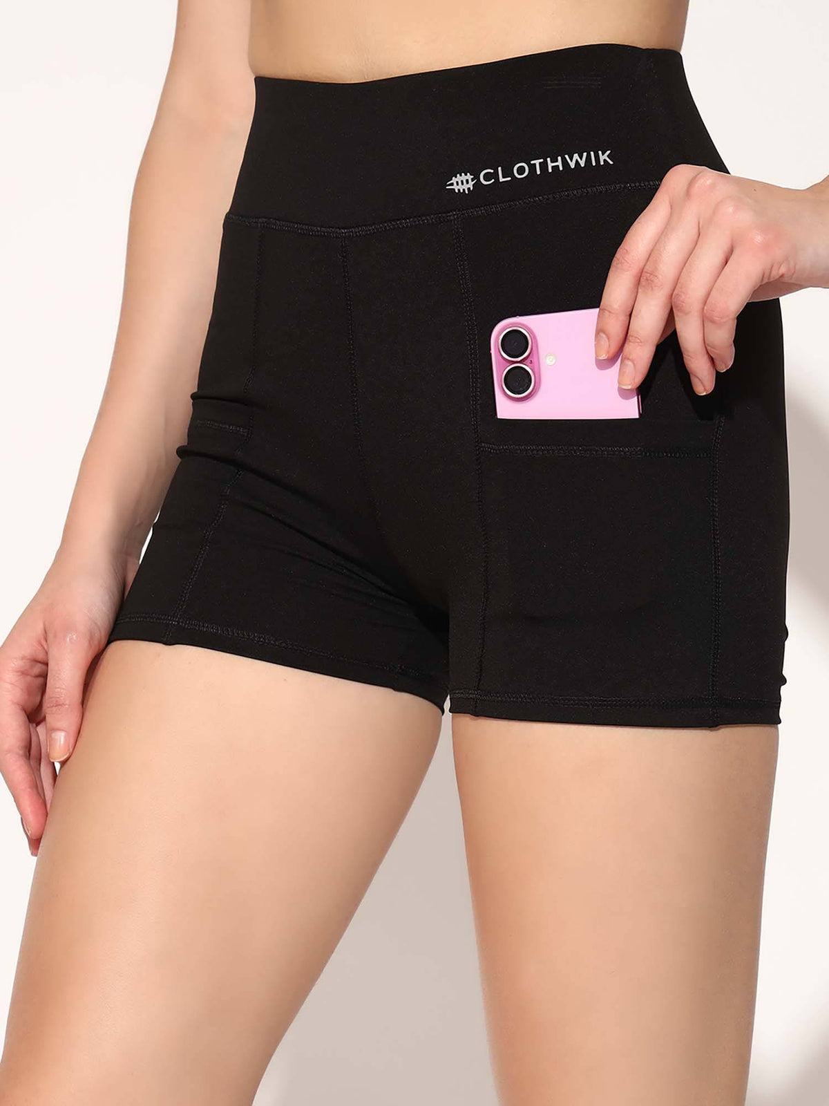 Black Solid Regular Fit Shorts - view 2