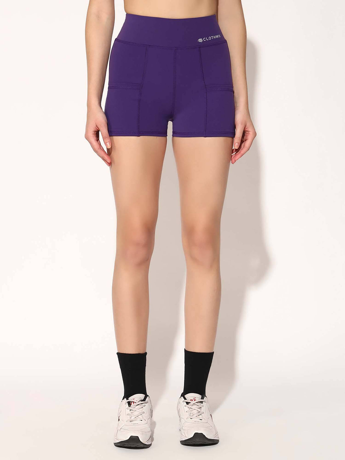 Purple Solid Regular Fit Shorts - view 1