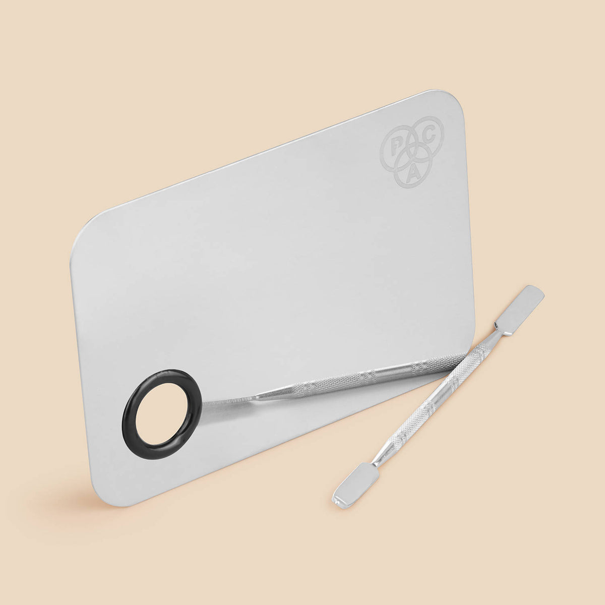 Metal Palette & Spatula Large - Top-quality Non-porous Surface Travel-friendly Designed for MUAs | C83 - view 2