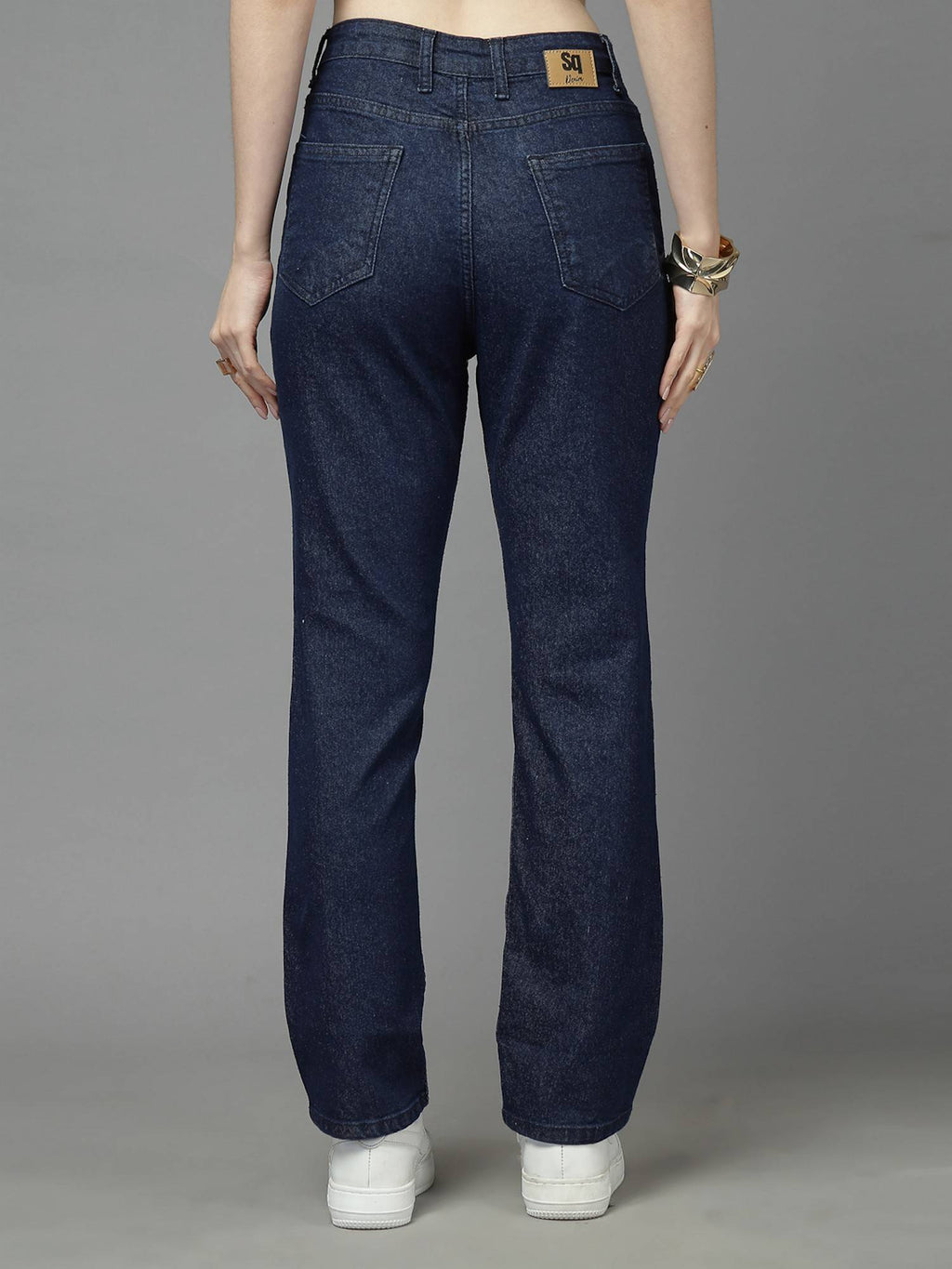 Dark Blue Straight Fit High-Rise Stretchable Jeans | ST23 - view 2