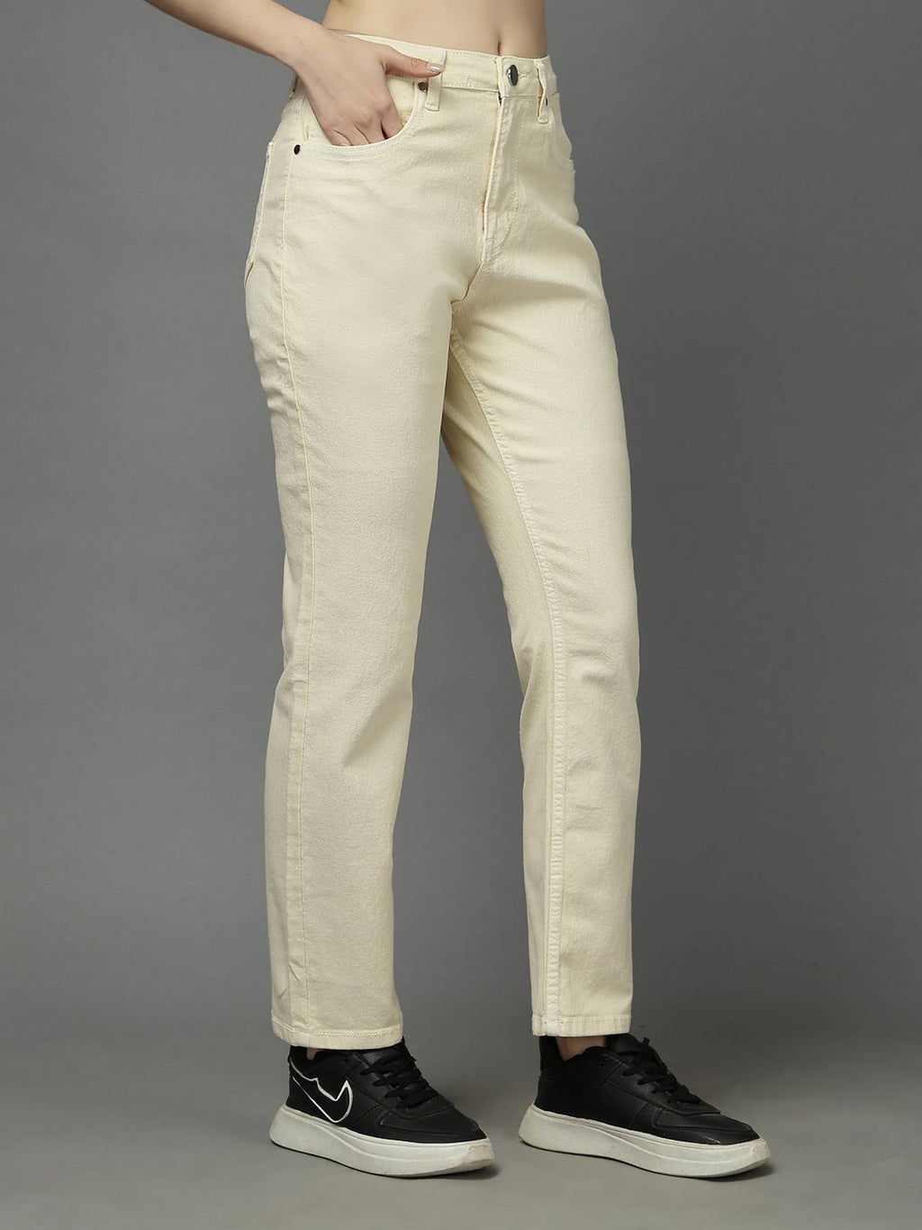 Dark Blue Straight Fit High-Rise Stretchable Jeans | ST23 - view 12