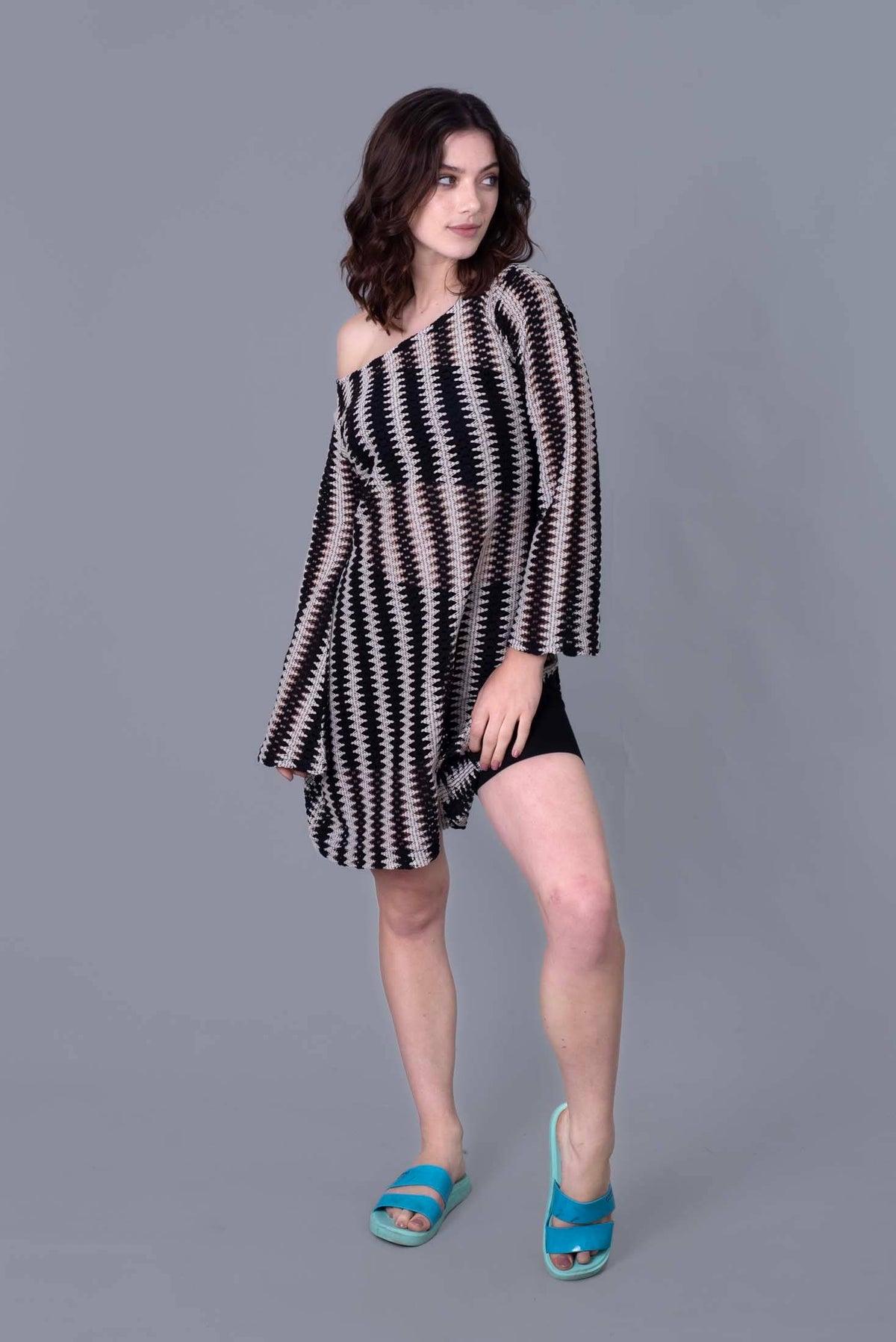 Crochet Striped Cover-Up Beach Dress | D56 - view 1