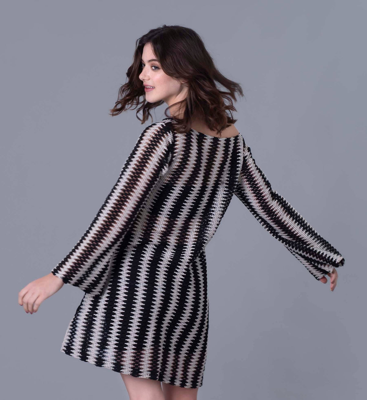 Crochet Striped Cover-Up Beach Dress | D56 - view 2