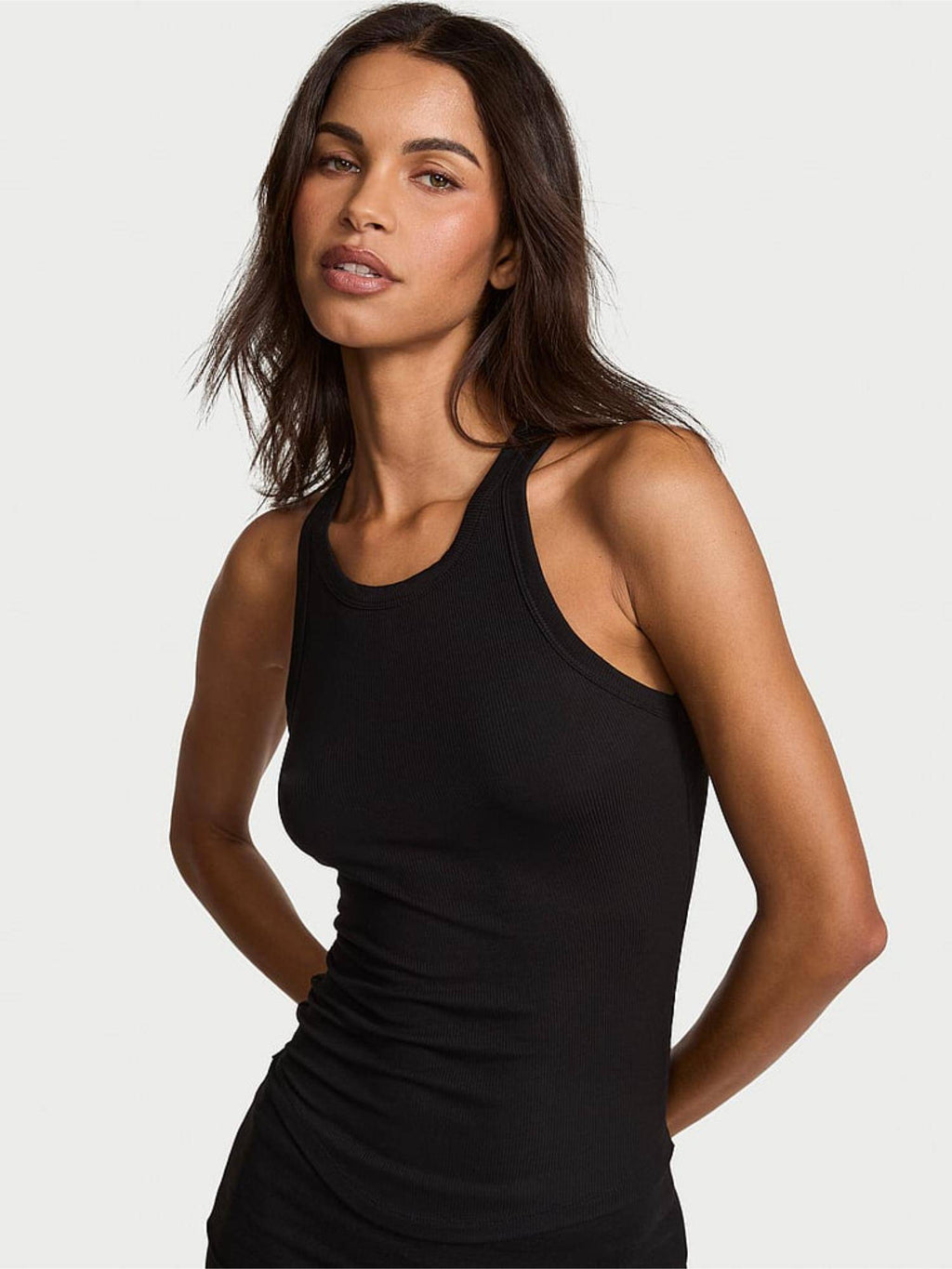 Black Angel Essentials VS Iconic Rib Racerback Tank Top | TT98 - view 1