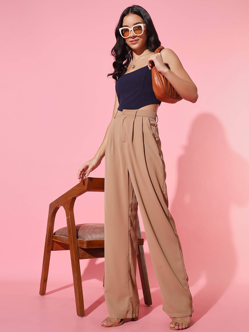 Women's Beige Solid Crop Top | CT61 - view 10