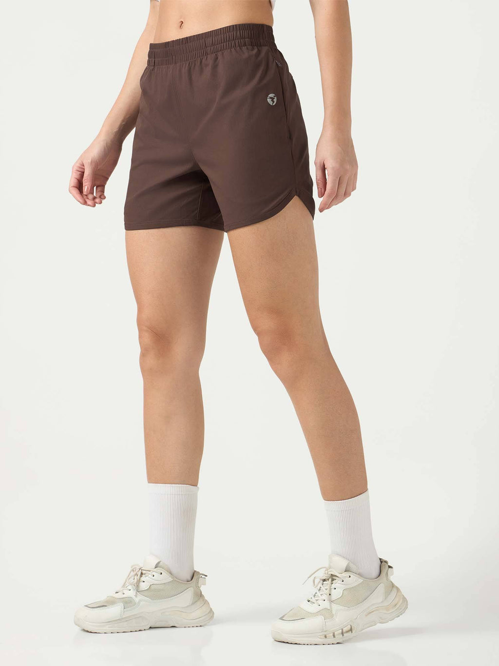 Brown Solid Regular Shorts - view 3