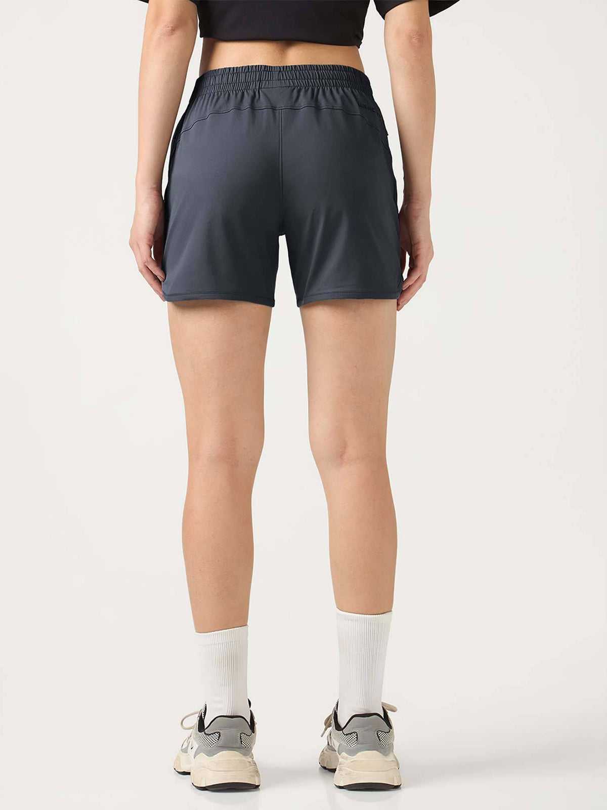 Grey Solid Regular Shorts - view 2