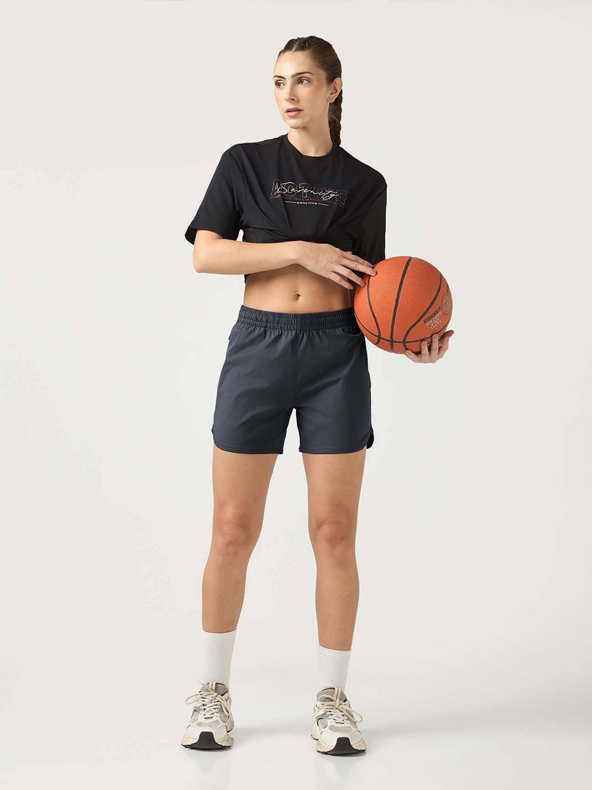 Grey Solid Regular Shorts - view 4