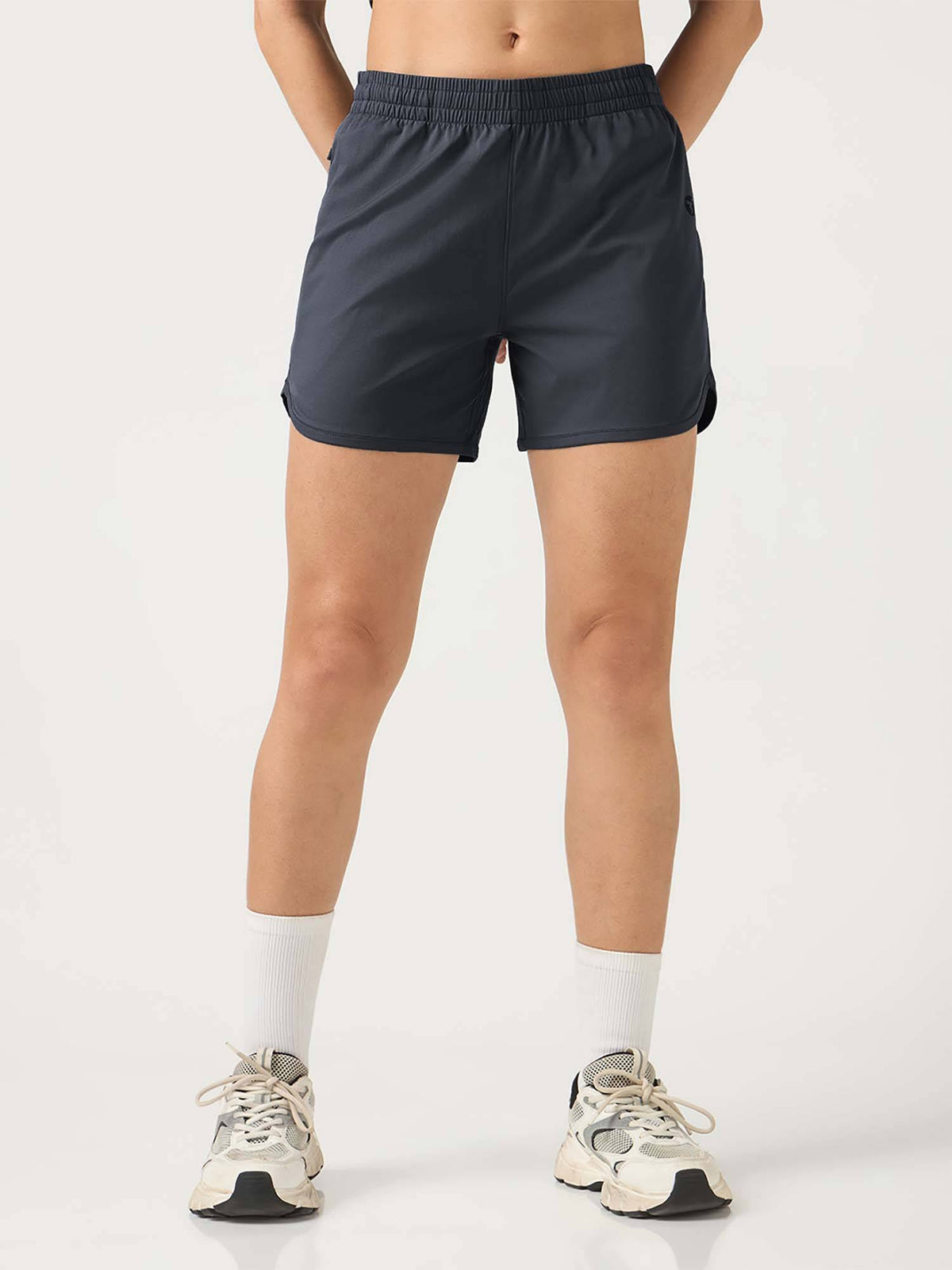 Grey Solid Regular Shorts - view 5