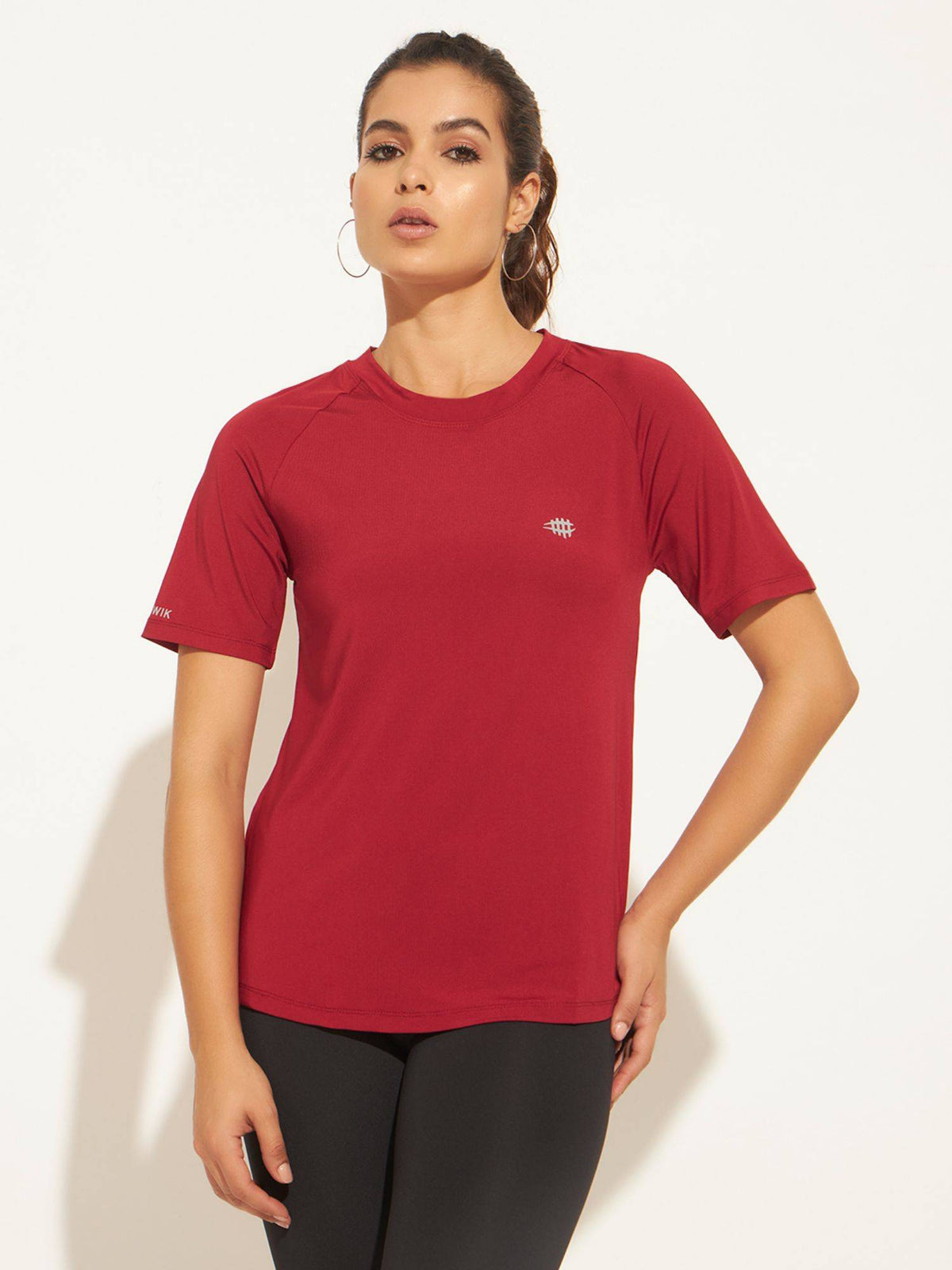Women Solid Fitted Workout T-Shirt Neon-Yellow | TT89 - view 24