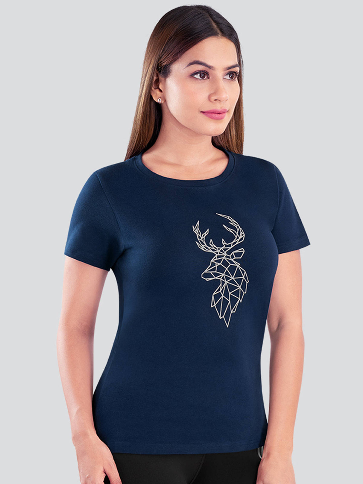 Women Navy Blue Active T-Shirt-Tc-905 | TT89 - view 3