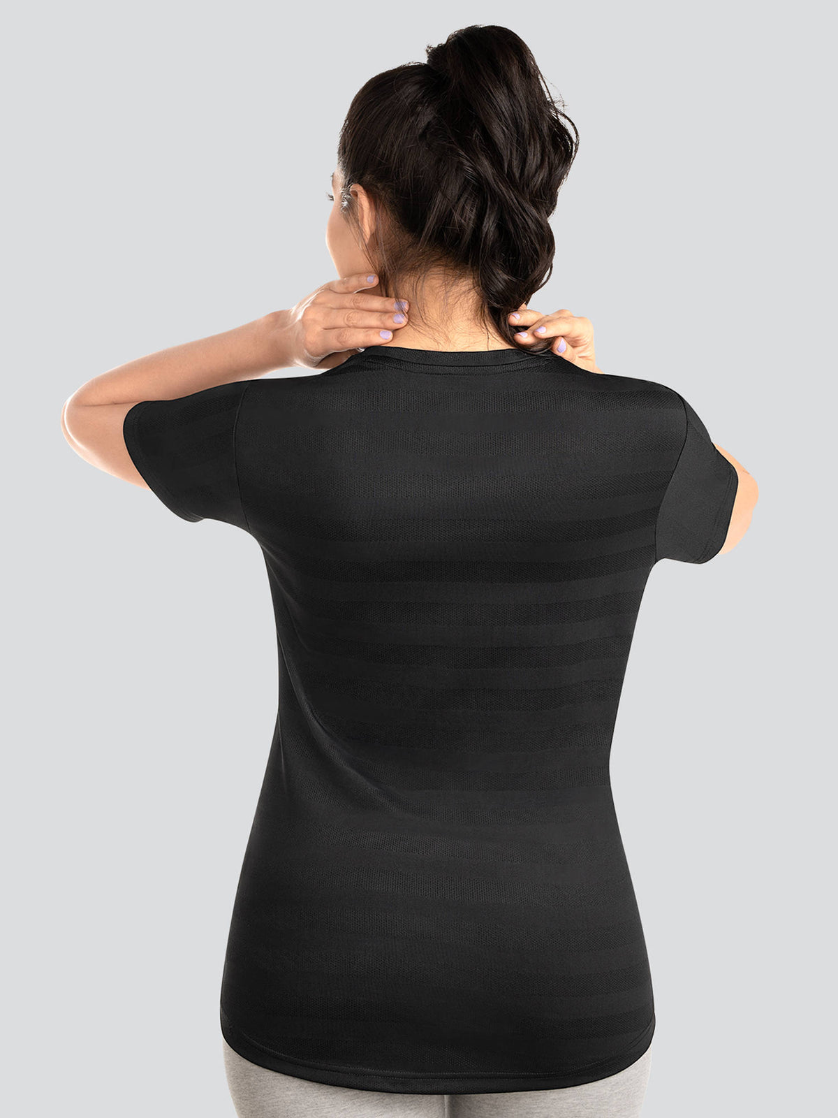 Women Black Active T-Shirt-Td-903 | TT89 - view 2