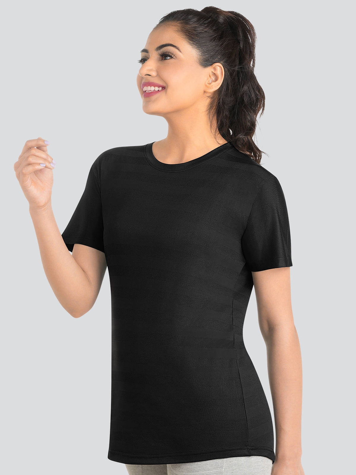 Women Black Active T-Shirt-Td-903 | TT89 - view 3
