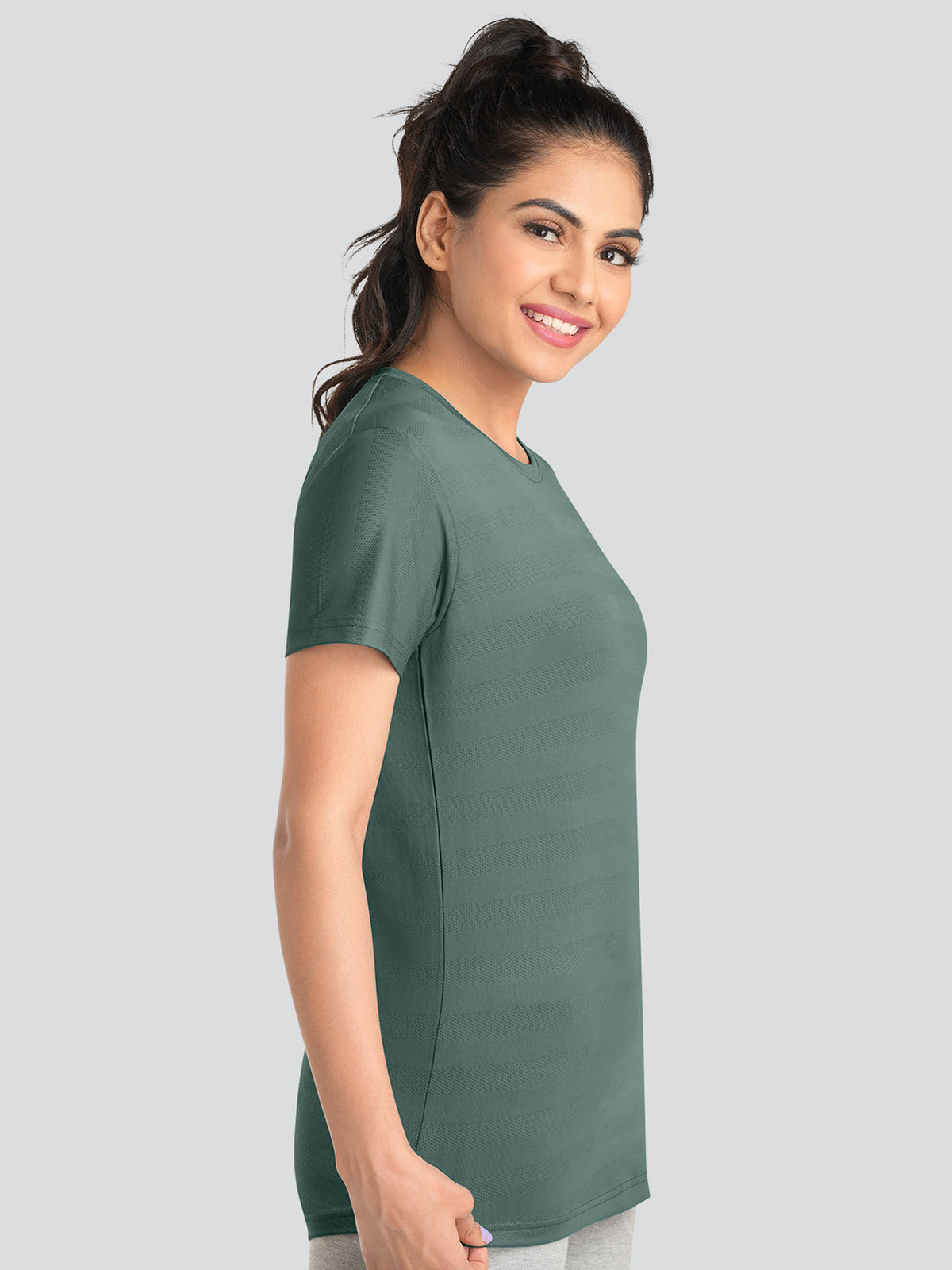 Women Green Active T-Shirt-Td-903 | TT89 - view 3