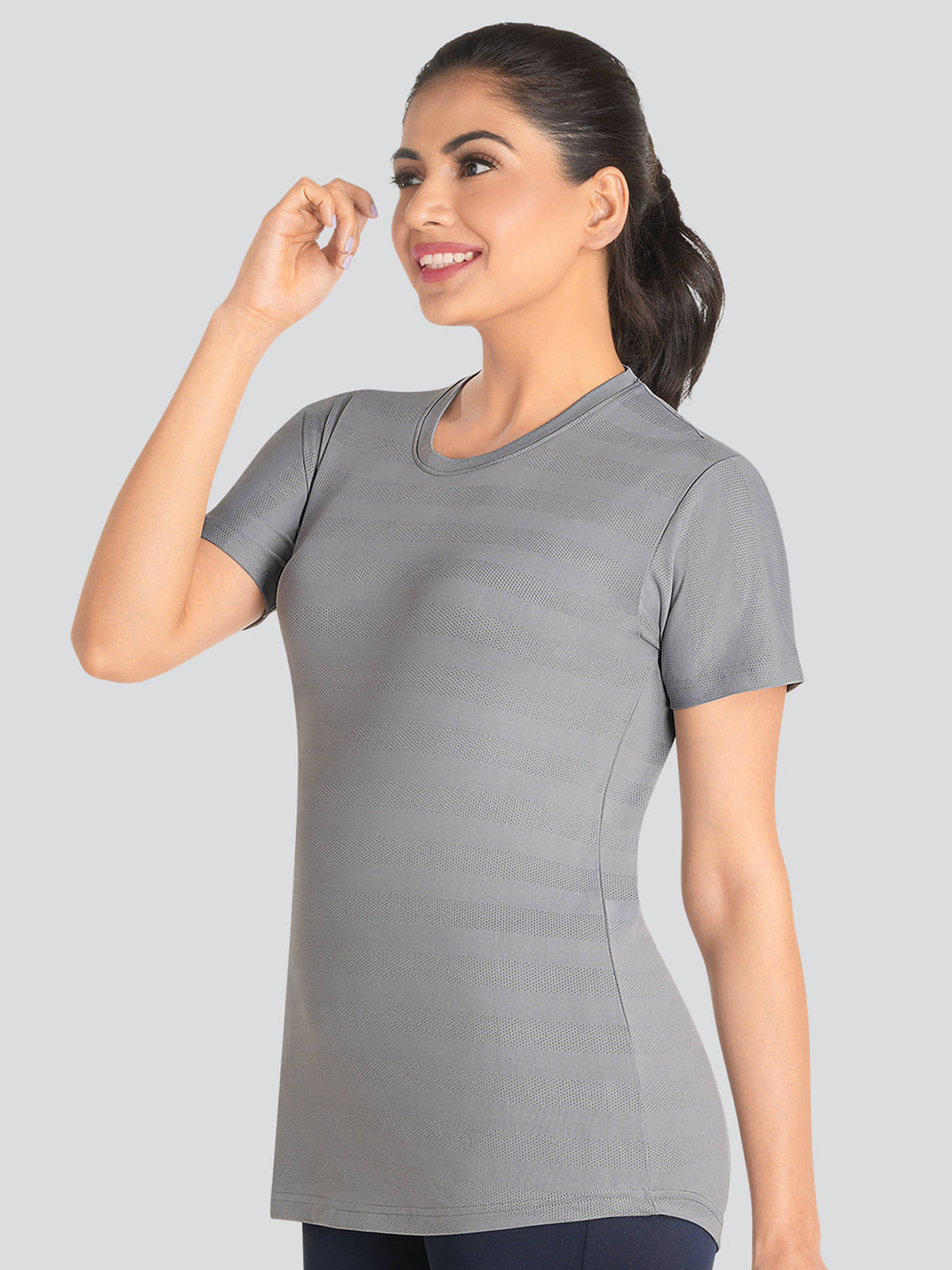 Women Grey Active T-Shirt-Td-903 | TT89 - view 3