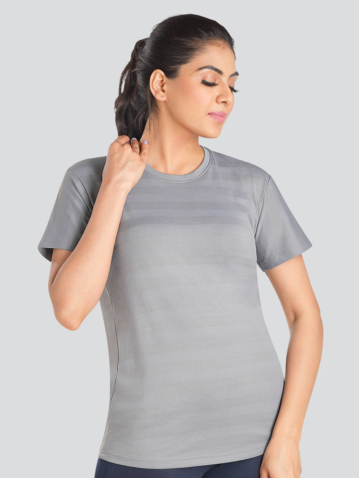 Women Grey Active T-Shirt-Td-903 | TT89 - view 4