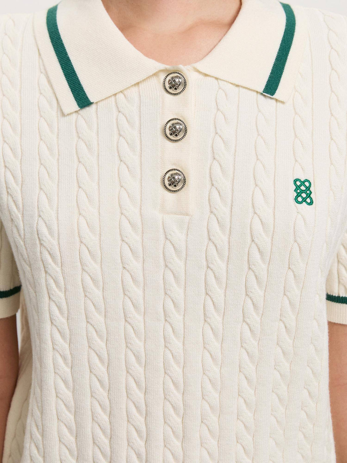 Knit Polo T-shirt - Cream | PW43 - view 3