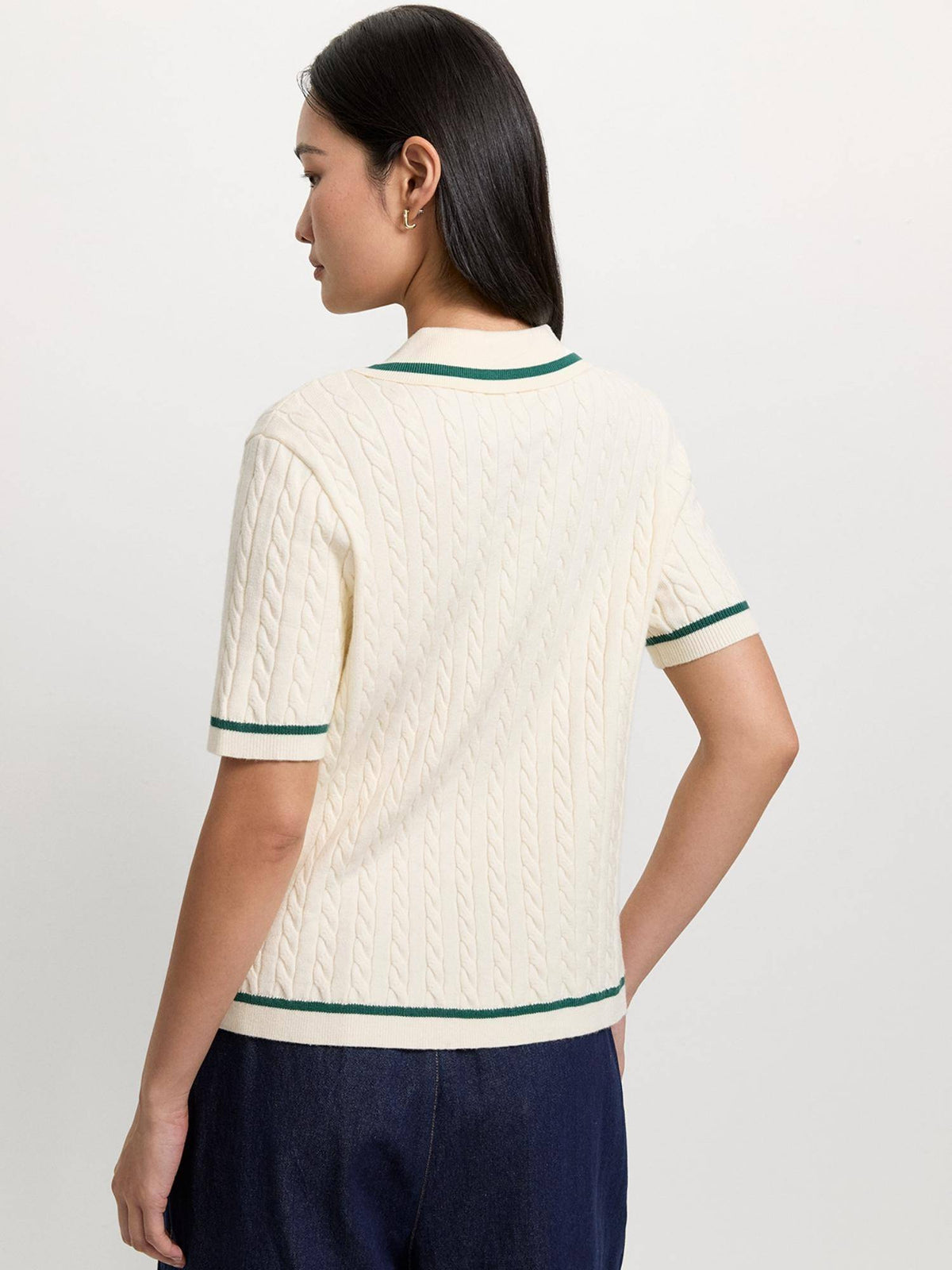 Knit Polo T-shirt - Cream | PW43 - view 4