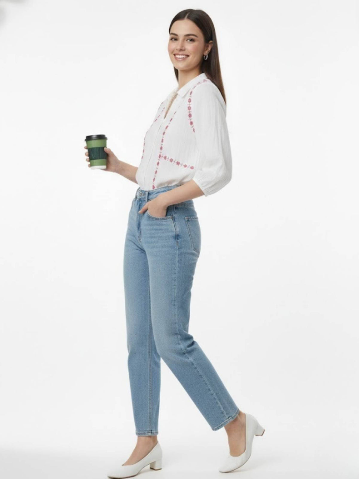 Ditsy Floral Embroidered Shirt | S67 - view 2