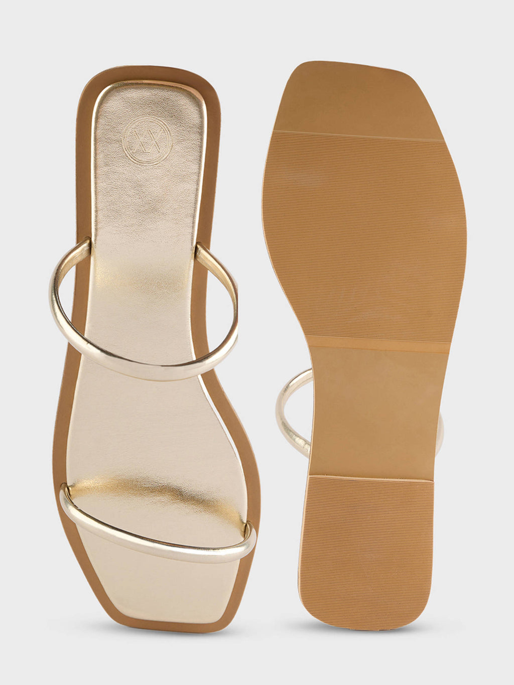 Gold Dual Padded Straps Flats | F61 - view 5
