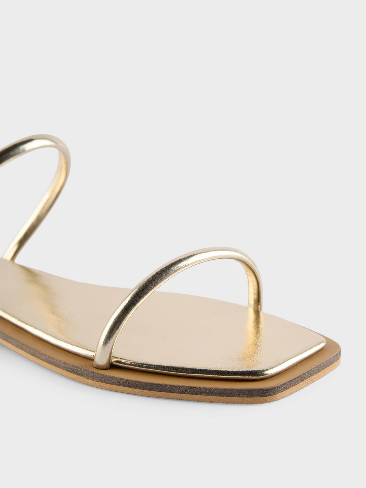 Gold Dual Padded Straps Flats | F61 - view 6