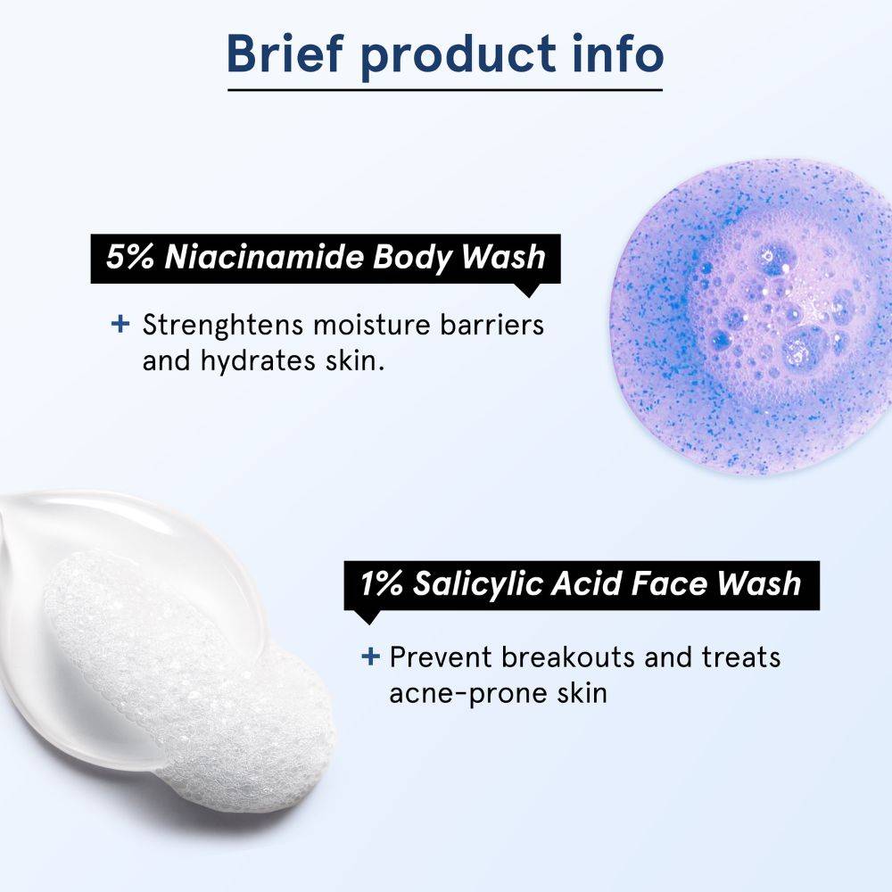 5% Niacinamide Body Wash & 1% Salicylic Acid Face Wash for Clear Acne Free Skin | BWS9 - view 6