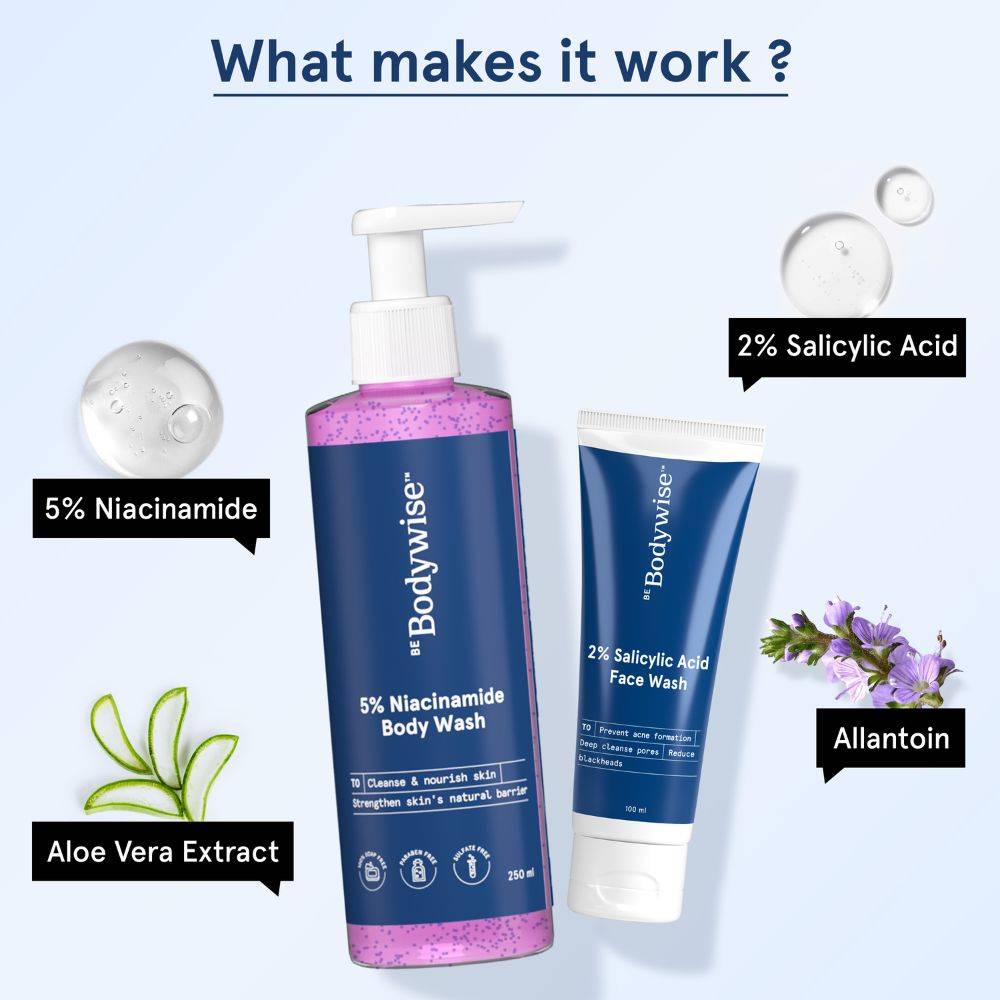 5% Niacinamide Body Wash + 2% Salicylic Acid Face Wash For Clear Skin | BWS9 - view 3