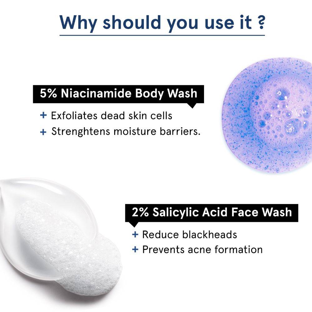 5% Niacinamide Body Wash + 2% Salicylic Acid Face Wash For Clear Skin | BWS9 - view 4