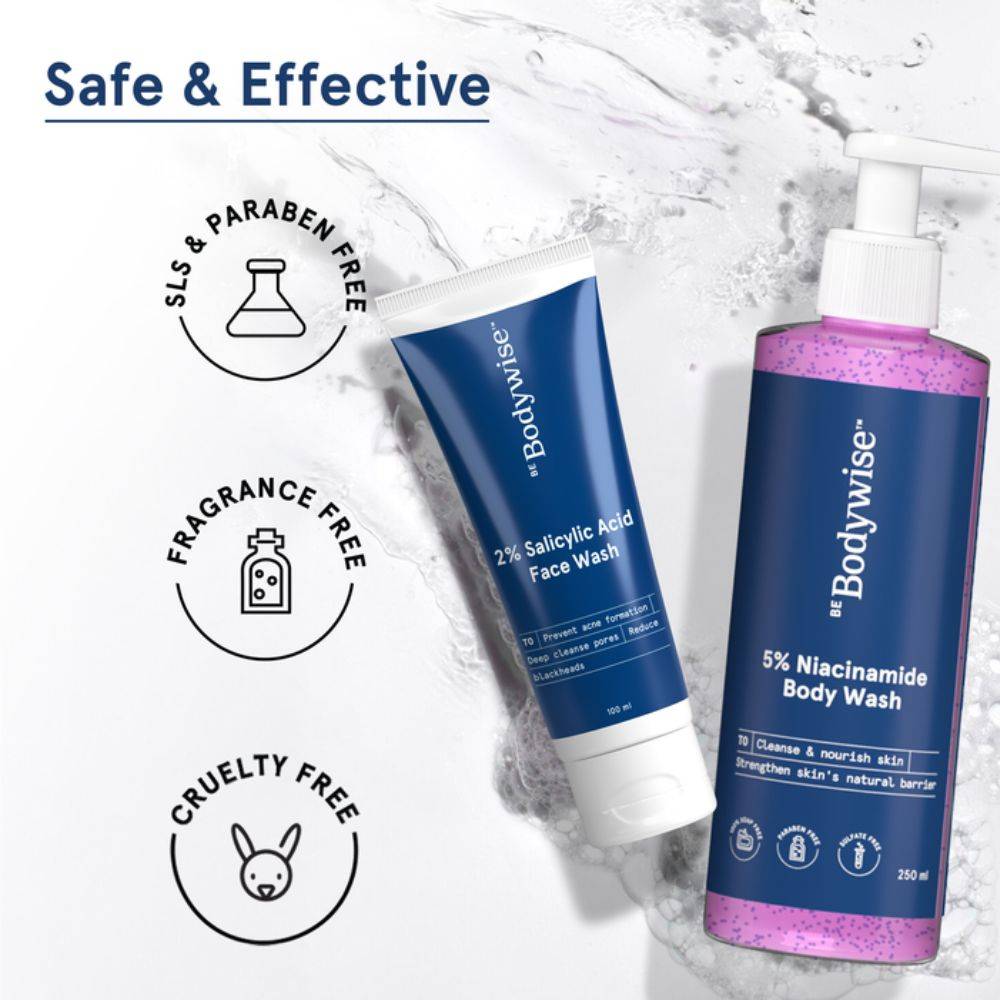 5% Niacinamide Body Wash + 2% Salicylic Acid Face Wash For Clear Skin | BWS9 - view 7