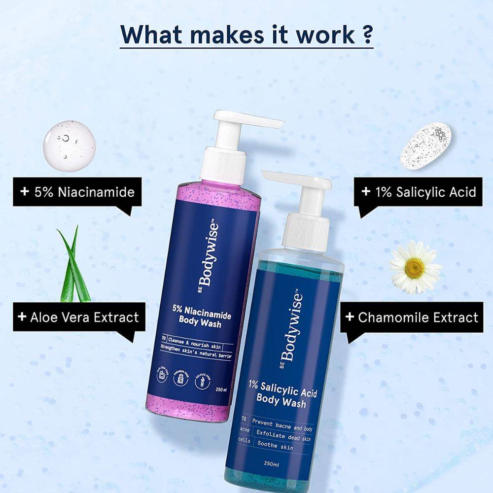 5% Niacinamide & 1% Salicylic Acid Body Wash for Acne Control & Mark Reduction | BWS9 - view 4