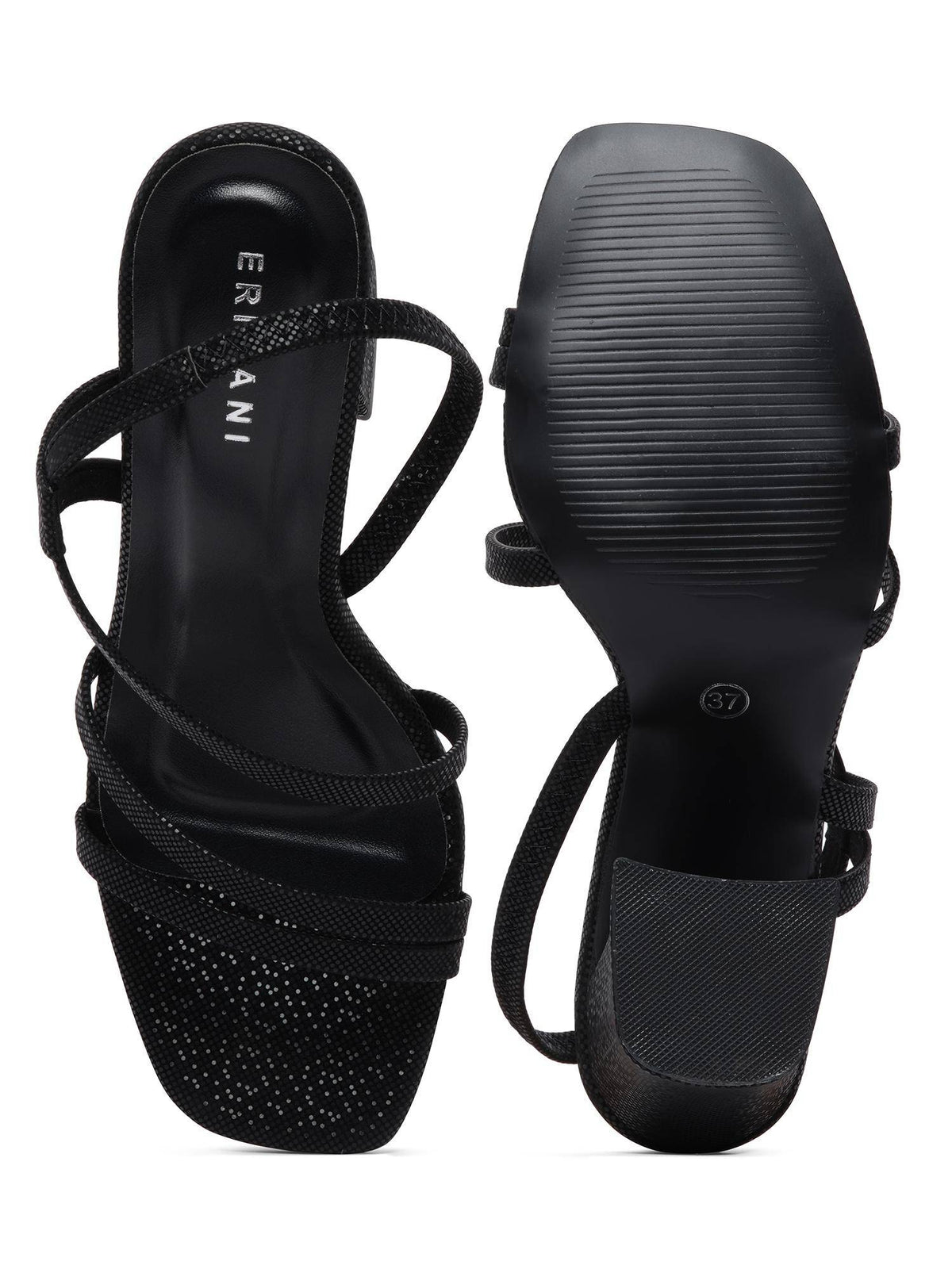 Tova Black Strappy Heels | H78 - view 4