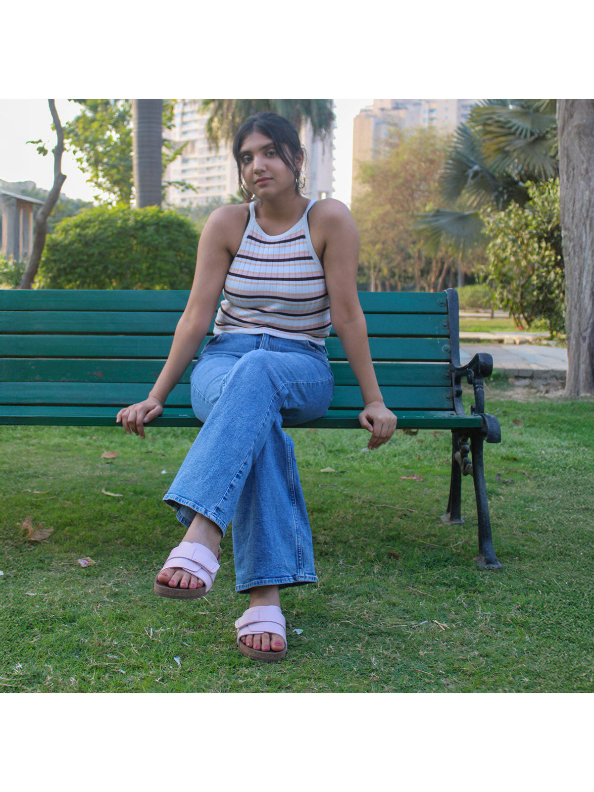 Double Layered Cork Sandals - Pink | SD89 - view 7