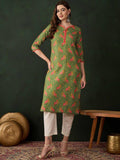 Women Abstract Printed Straight Kurtas - Blue | FY93 - view 8
